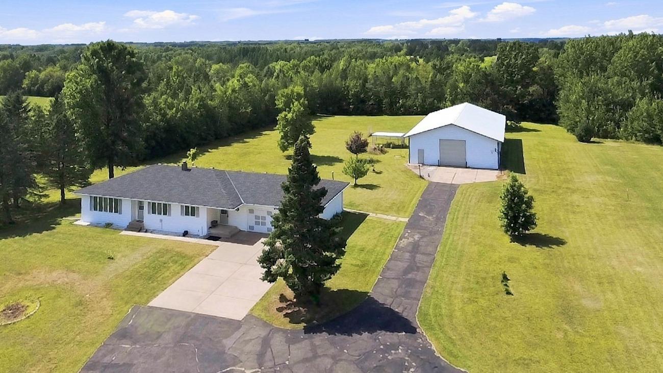 Pole Barn and House Aerial