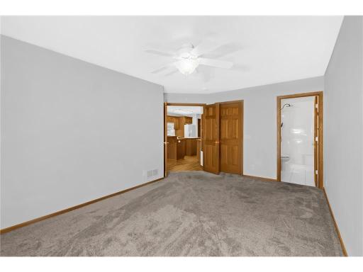 Walk in closet and private 3/4 bath