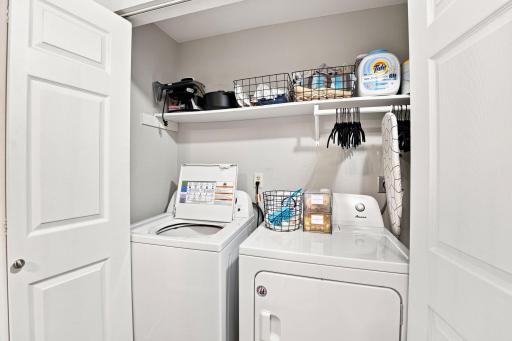 Convenient in-unit laundry.