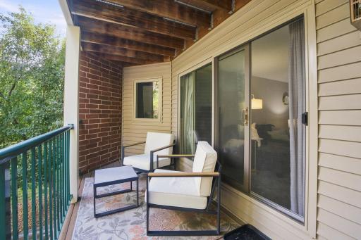 Private deck, perfect for morning coffee and outdoor lounging.