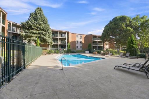 Sparkling outdoor community pool