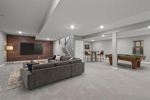 Virtually staged lower level