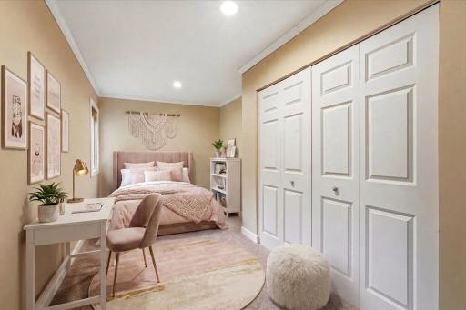 Virtually Staged lower level bedroom