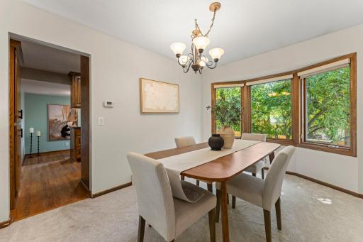 The informal dining room is right off of the kitchen making a night in for dinner easy.