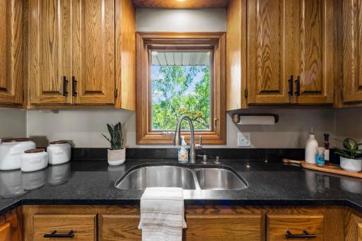 Enjoy your view of the backyard from the kitchen sink!