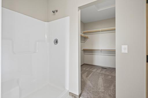 Easy care 3x4 fiberglass shower enclosure.