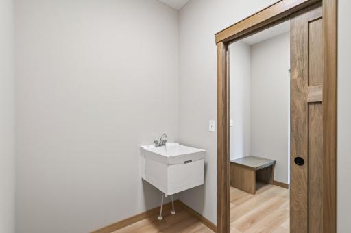 Convenient sink in the laundry room.