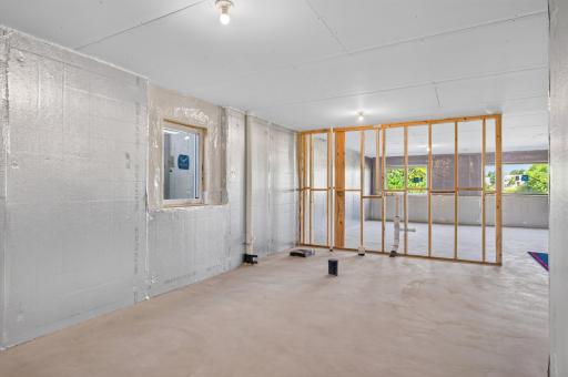 Another view of the roughed in 3/4 bath and space for bedroom # 4.