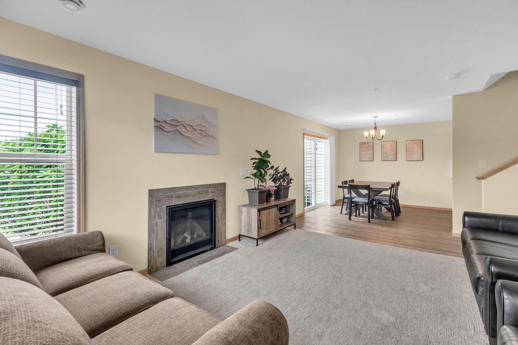 Features gas fireplace!