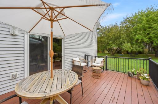 The deck and railing was updated in 2018 and offers a fabulous extension of summer living space of the dining area.