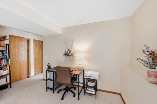 The family room allows room to create a home office area.