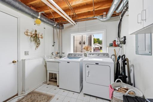 The laundry room/Mechanical area is the hub of the home. There is access directly to the attached garage from here as well as into the Main level foyer. For clean up after a day of gardening, there is a utility sink here.