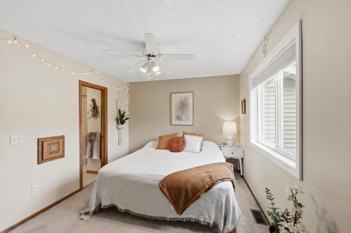 Primary Bedroom offers the convenience of a walk through access to the main level bathroom and who doesn't love a clothes shoot to the laundry room for dirty clothes?