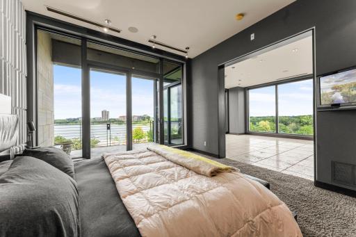 Panoramic views from the primary bedroom