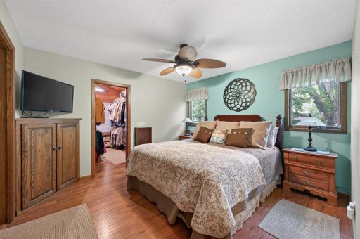 Large primary with walk in closet