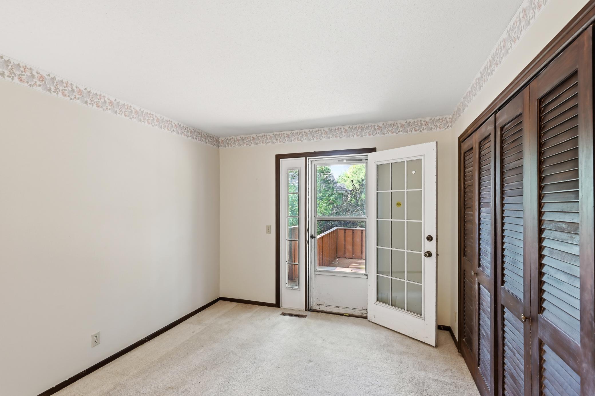 Perfect space for a home office is adjacent to your deck!