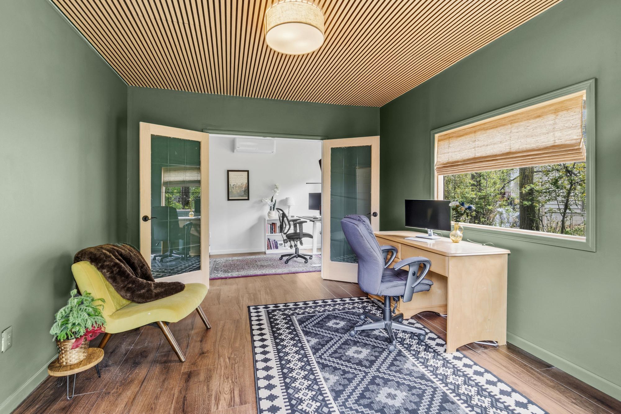Office in the detached garage.