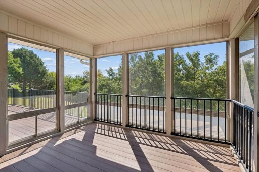 Screen Porch adjacent to livingrom with new composite decking