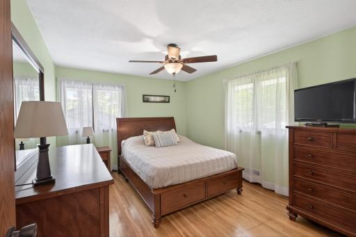 Upper Level bedroom 3 with a walk-in closet and pass-through to the bathroom.