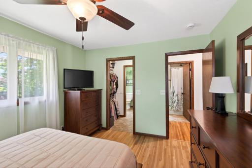Upper Level bedroom 3 with a walk-in closet and pass-through to the bathroom.