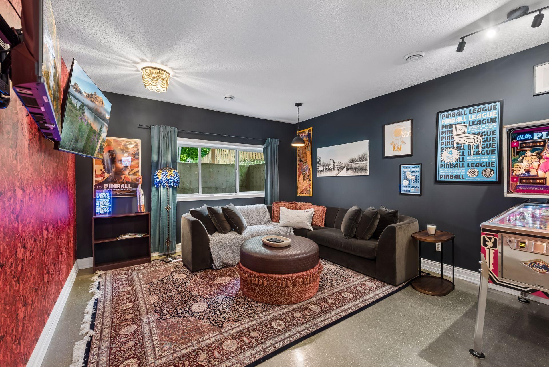 A comfortable lounge area creates the perfect place to relax, watch movies, or unwind after a day of fun.