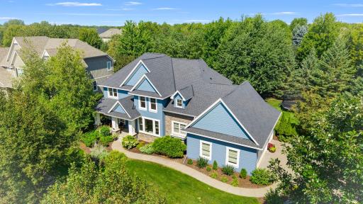 Aerial view of the home. The roof was replaced in 2023 with architectural shingles.
