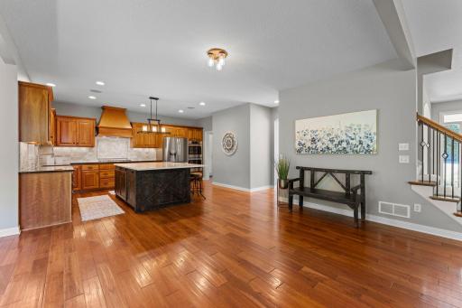 Another view of the flow of the informal dining area and kitchen.