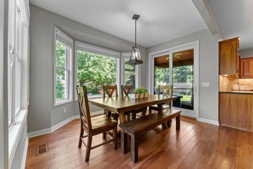 The breakfast nook space could also be used for a comfy sitting or reading area.