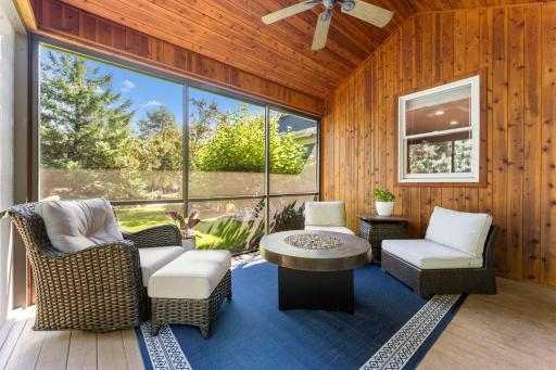 The screened porch is conveniently located off the kitchen. It includes a gas line on the porch for a fireplace or grill.