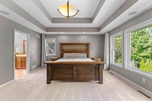 The spacious primary bedroom includes a private full bathroom.