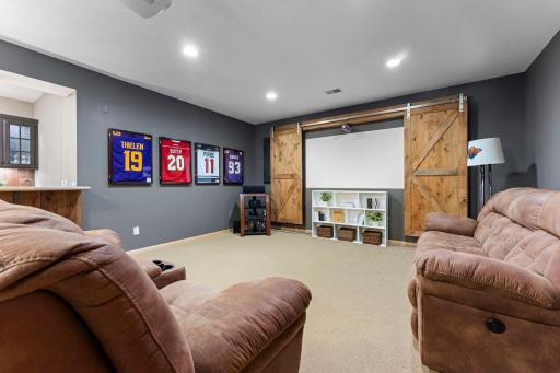 Movie night takes a new meaning with the built-in projection system that stays with the home.