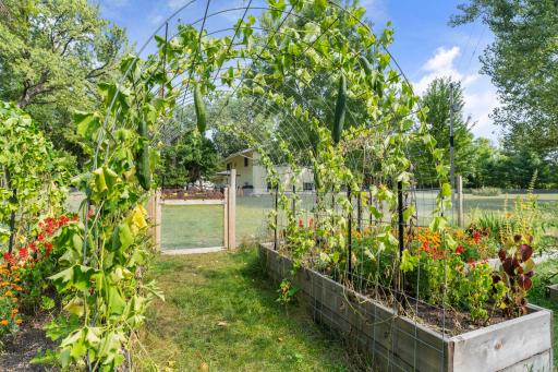 Garden is close to the home for easy access to your vegetables.