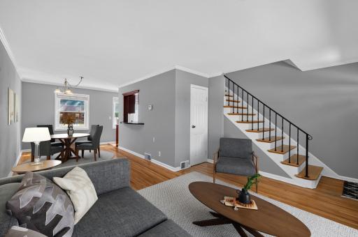 Main Level Living Room and Dining Room - Photo is Virtually Staged