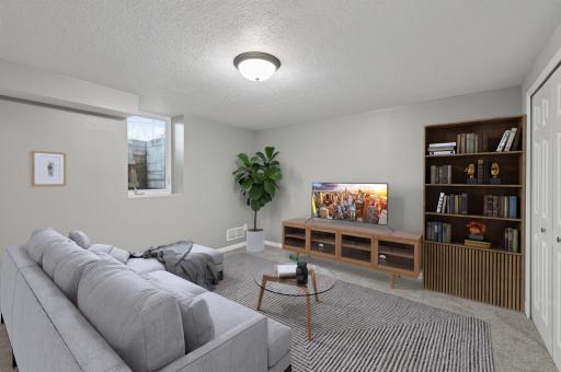 Lower Level Family Room - Photo is Virtually Staged