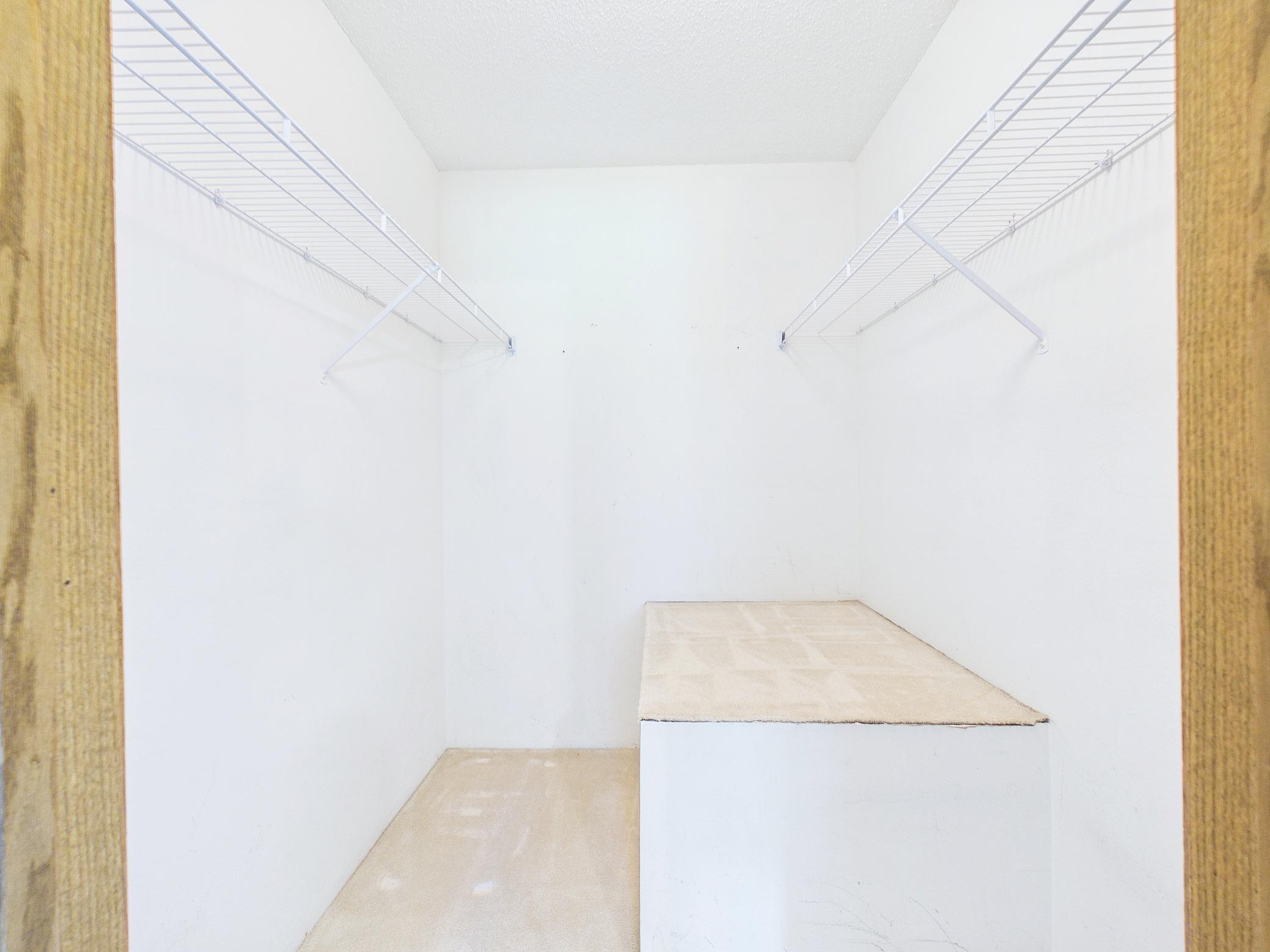 Primary walk-in closet offers loads of room for clothes and other items