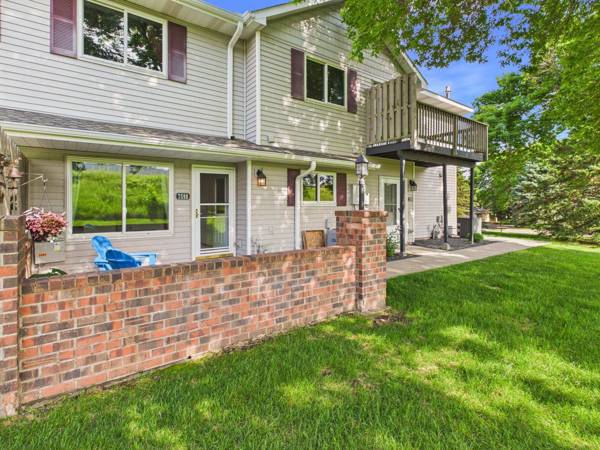The brick surround provides character and privacy.