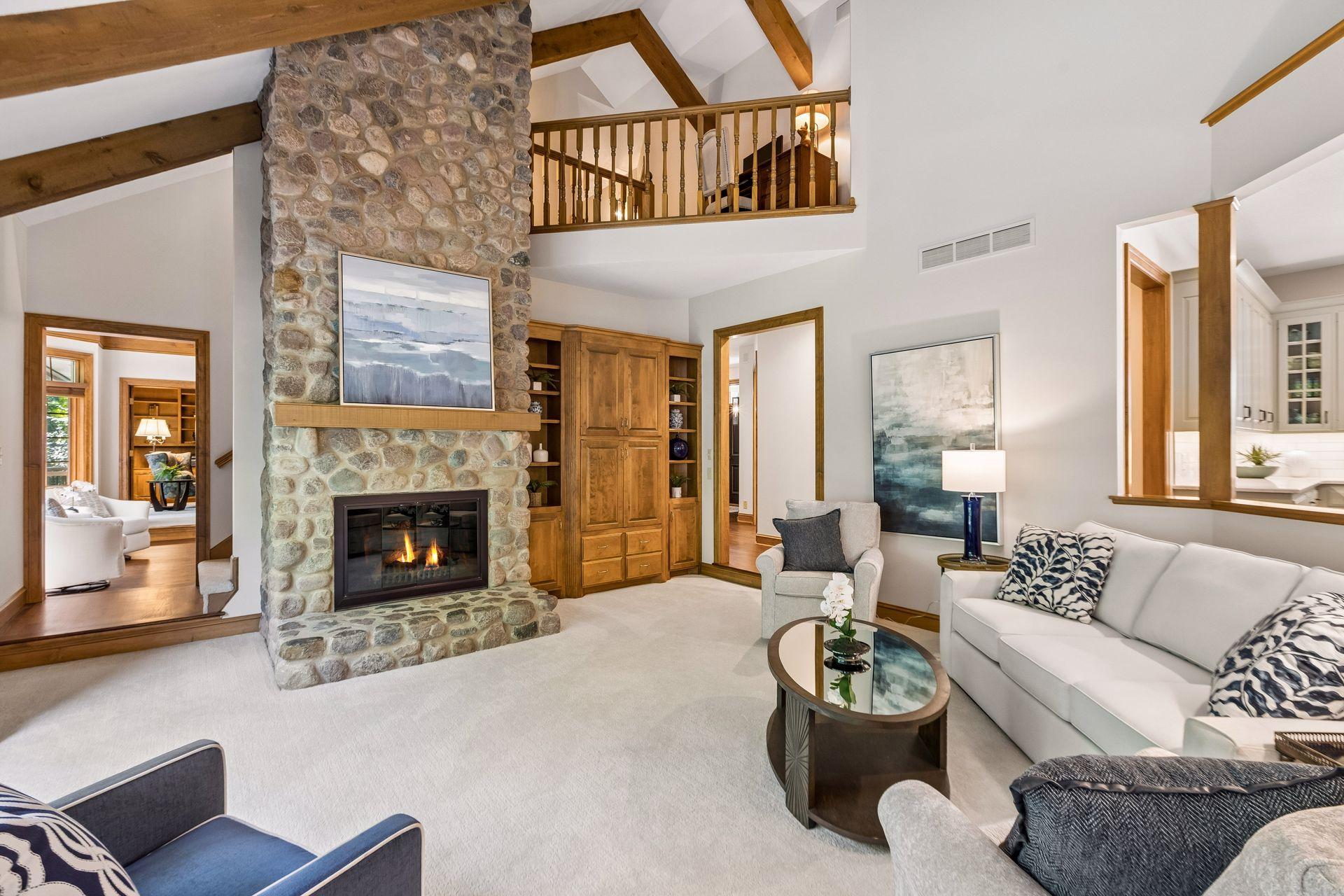 Loft on the upper level provides a clear view down to the family room.