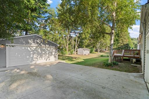 Single car garage passes through to the detached two car garage!