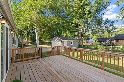 An easy walk to the deck from the detached garage.