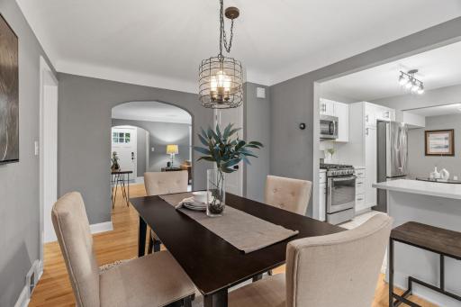 The floor plan flows easily from one space to the next.