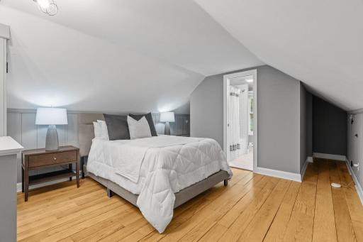 The spaces on either side of the bathroom are ideal closet spaces.