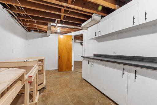 Storage galore and a great space for crafts.