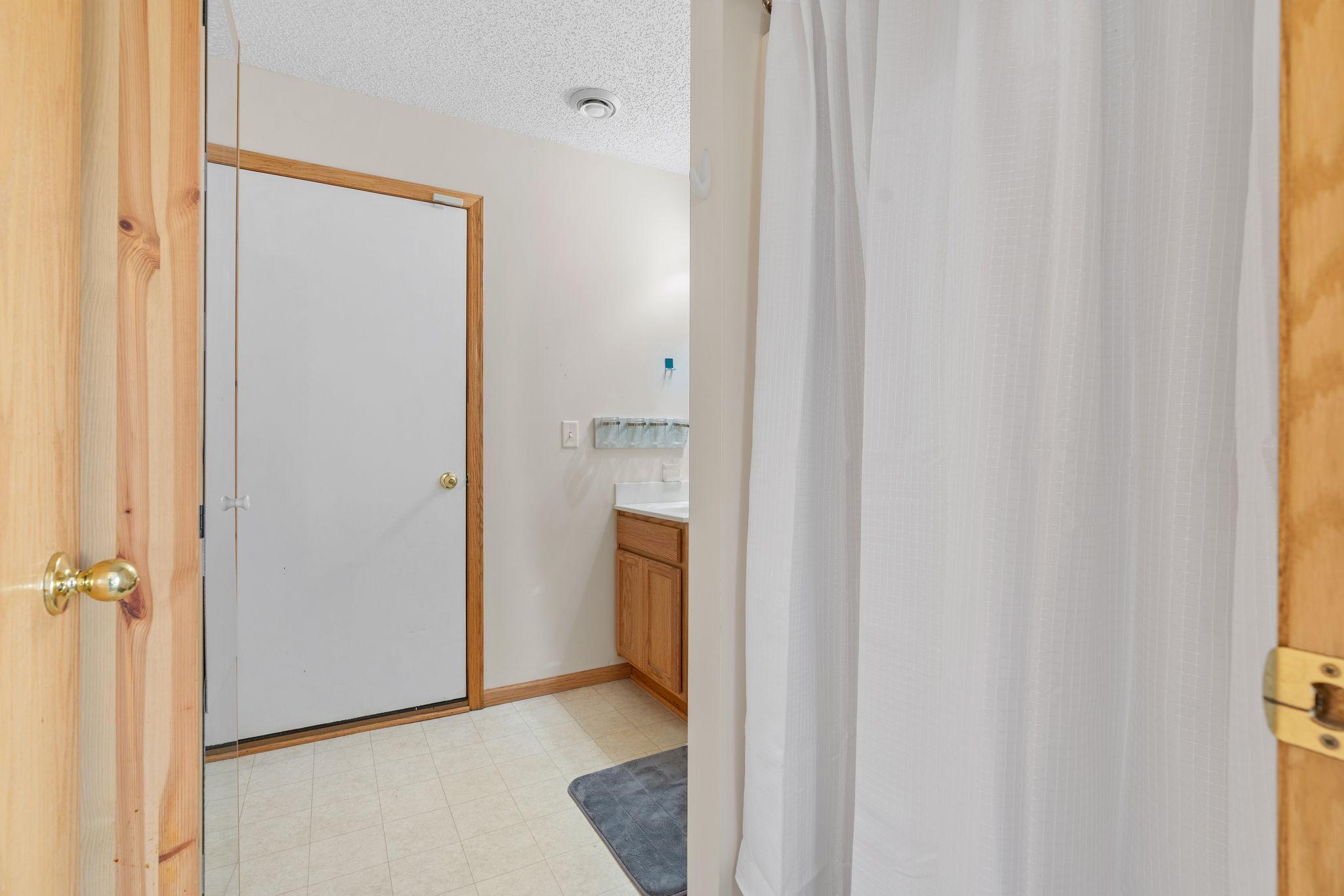 Downstairs bathroom with shower