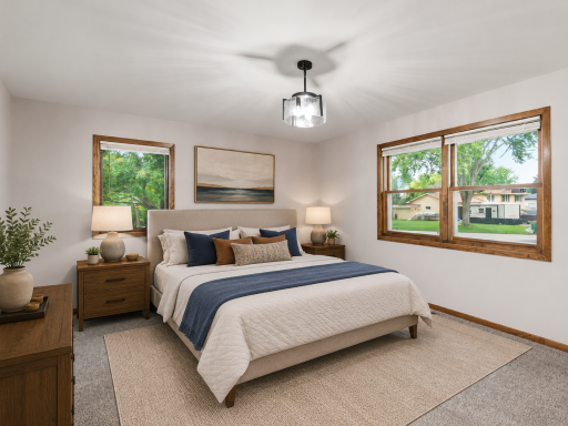 Primary Bedroom - AI virtually staged to help buyers visualize the space.