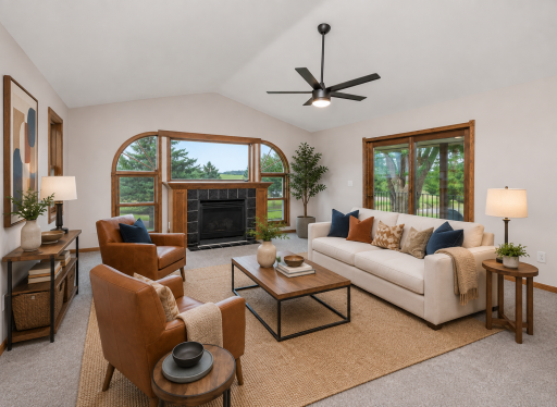 AI virtually staged to help buyers visualize the space.