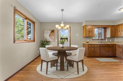 Virtually staged dining area