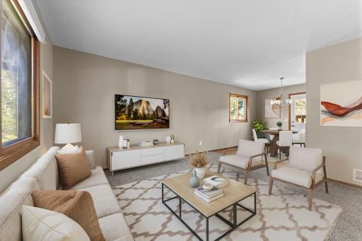 Virtually staged living room