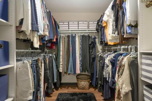 Custom-organized primary closet