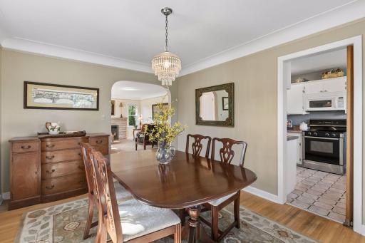 The dining room could be repurposed as an office, playroom or den, if desired