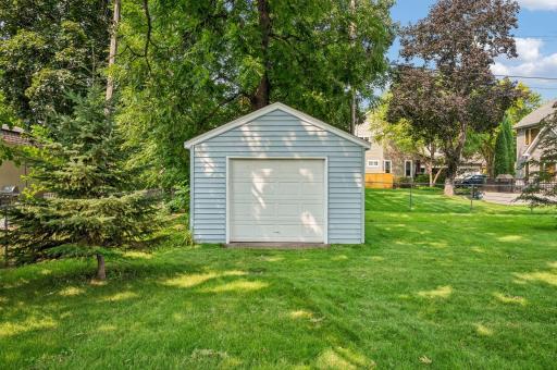 A detached 12x12 garage (on slab) currently stores lawn equipment but could fit a small car. Perhaps winterize the space for an ADU with City approval?